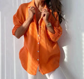 XAVIERA | Casual Cotton Blouse Loose Fit-1